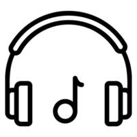 headphones line icon vector