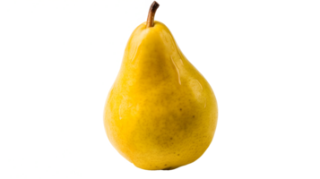 ai generato vicino su foto di uno maturo, gustoso giallo Perfetto Pera. trasparenza png dentro