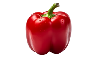 AI generated Close up photo of one ripe, tasty red perfect pepper. Transparent PNG inside