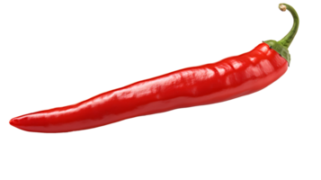 ai gegenereerd dichtbij omhoog foto van een rijp, smakelijk rood perfect Chili peper. transparant PNG binnen