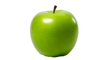 AI generated Close up photo of one big, ripe, tasty green perfect apple. Transparency PNG inside