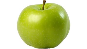 AI generated Close up photo of one big, ripe, tasty green perfect apple. Transparency PNG inside