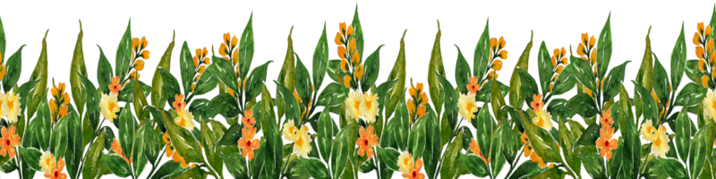 waterverf bloemen grens. botanisch bloem en blad kader illustratie png