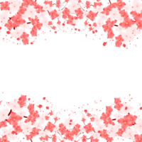 Sakura Flowers Frame. Cherry Blossom With Pink Flower Border. Spring Floral Background. png