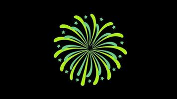 Fireworks on Black Background, New Year Fireworks Alpha Animation video