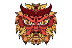 Old Red Demon Head Vector Art Sublimation