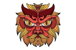 Old Red Demon Head Vector Art Sublimation