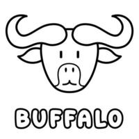 Buffalo coloring book. Coloring page for kids. vector