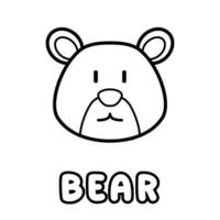 Bear coloring book. Coloring page for kids. vector