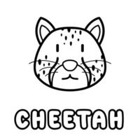 Cheetah coloring book. Coloring page for kids. vector