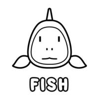 Fish coloring book. Coloring page for kids. vector