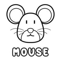 Mouse coloring book. Coloring page for kids. vector