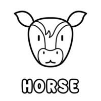 Horse coloring book. Coloring page for kids. vector