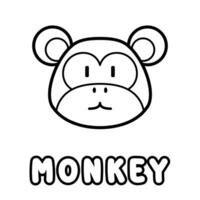 Monkey coloring book. Coloring page for kids. vector