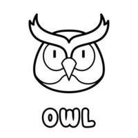 Owl coloring book. Coloring page for kids. vector