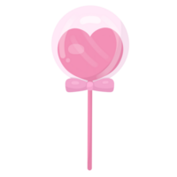 pink heart lollipop valentine png