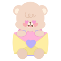 teddy Björn med hjärta kuvert valentine png