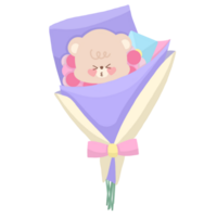 Valentine's Day teddy bear Bouquet png