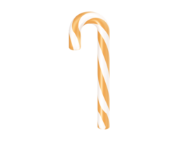 Gold and white traditional 3D Christmas holiday stick decoration sweet candy png