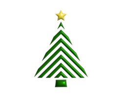 The isolated green Christmas tree 3D icon with yellow star on top png