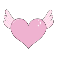 pink heart wings png