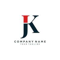 Alphabet letters Initials Monogram logo JK or KJ, J and K.Illustration vector