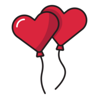 Cartoon heart balloon icon. png