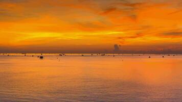 colorful sky reflect on sea at morning time video