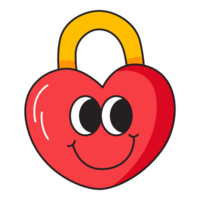 Heart shape lock cartoon png