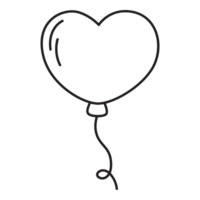 heart balloon cartoon line icon. png