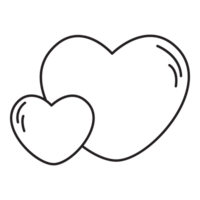 linda corazones dibujos animados línea icono. png