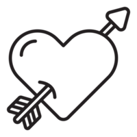 Heart and arrow line icon. png