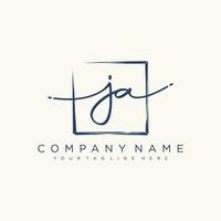 initials letter JA handwriting logo vector template