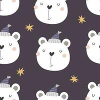 Seamless pattern with cartoon bears. Colorful vector flat for kids. hand drawing. baby design for fabric, print, wrapper, textile