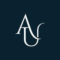 AU or UA logo. Company logo. Monogram design. Letters A and U. vector