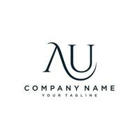 AU or UA logo. Company logo. Monogram design. Letters A and U. vector