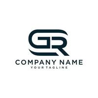 Initial Letter GR or RG typography logo design vector