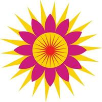 sun with flower mandala design for decoration and designing vector