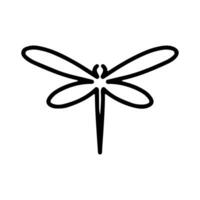 Dragonfly Line Art Doodle Illustration,  Simple and minimalist insect dragonfly logo design. Outline dragonfly logo vector