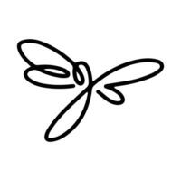 Dragonfly Line Art Doodle Illustration,  Simple and minimalist insect dragonfly logo design. Outline dragonfly logo vector