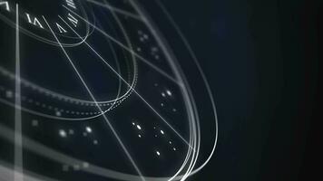 Tierkreis Zeichen Astronomie Kreis mit Individuell Symbole gegen schwarz isoliert Hintergrund video