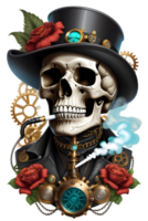 ai generato steampunk cranio png trasparente sfondo