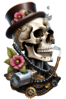 ai generato steampunk cranio png trasparente sfondo