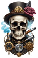 ai gerado steampunk crânio png transparente fundo