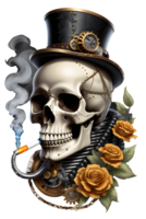 AI generated Steampunk Skull PNG Transparent Background