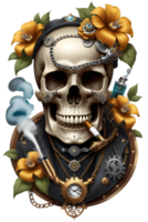 AI generated Steampunk Skull PNG Transparent Background