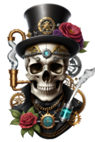 AI generated Steampunk Skull PNG Transparent Background