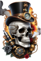 ai generato steampunk cranio png trasparente sfondo