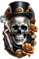 ai generato steampunk cranio png trasparente sfondo