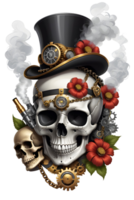 AI generated Steampunk Skull PNG Transparent Background
